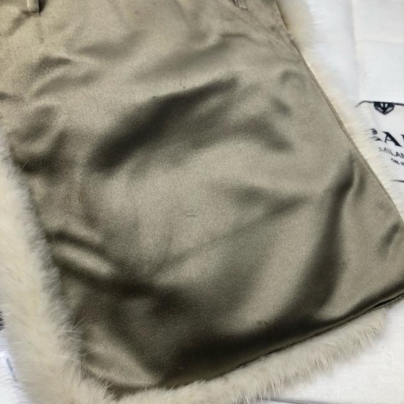 PRADA Silver Satin and Mink-Trimmed Small Mini Handbag Raso Evening Bag - Picture 10 of 11